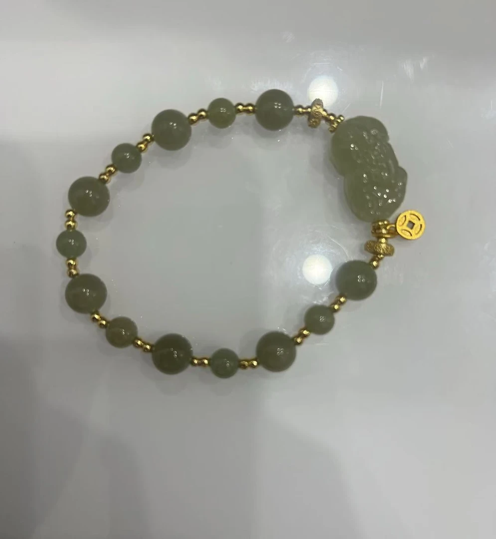 （支持复检）A24天然和田玉貔貅手串