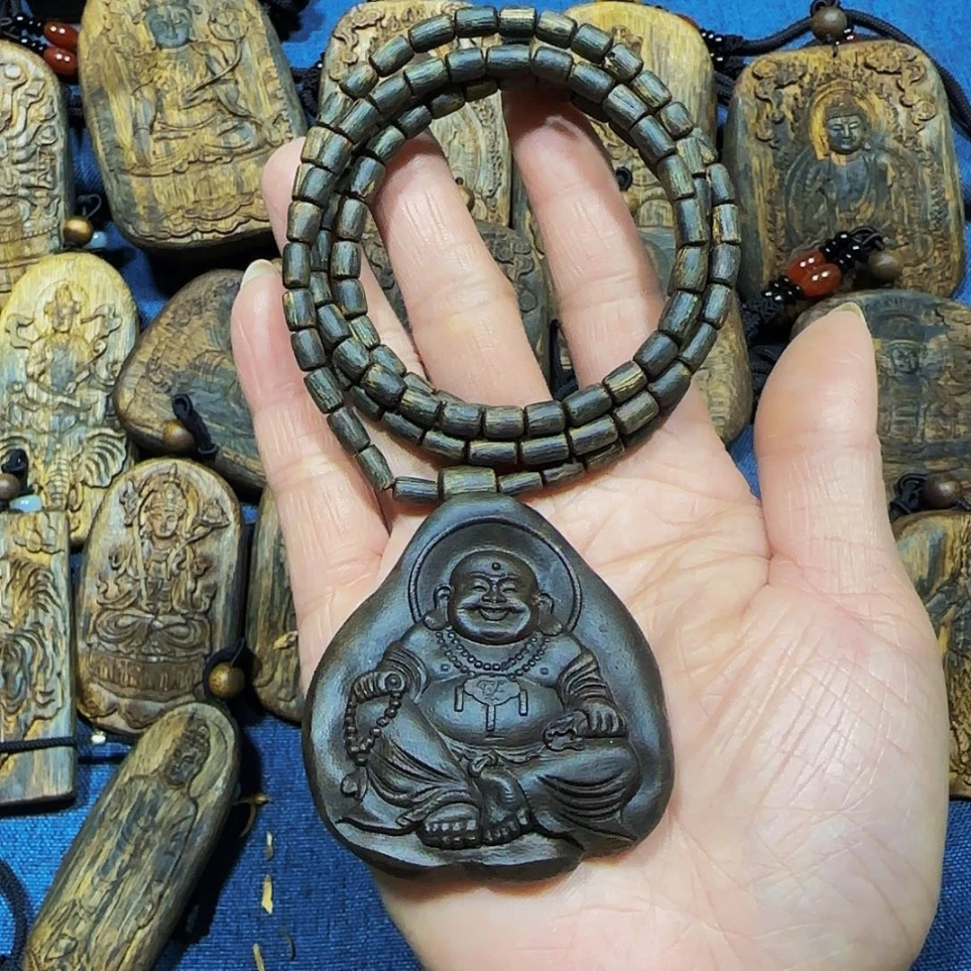 沉香碎屑沉香海南天然野老包料佛公+沉水桶珠26克