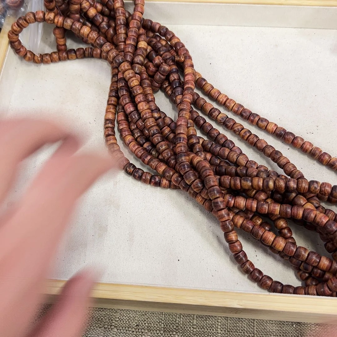 黄花梨/降香黄檀手串/手链8mm直切初抛无胶无腊长串