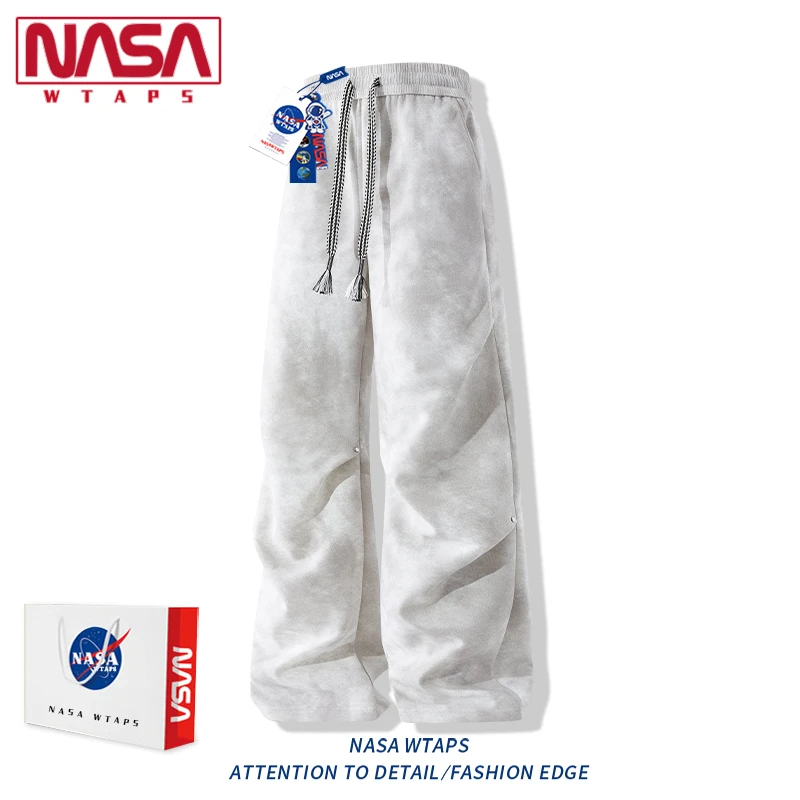 NASA WTAPS脏脏裤子男士夏季薄款美式高街运动裤宽松冰丝休闲裤男