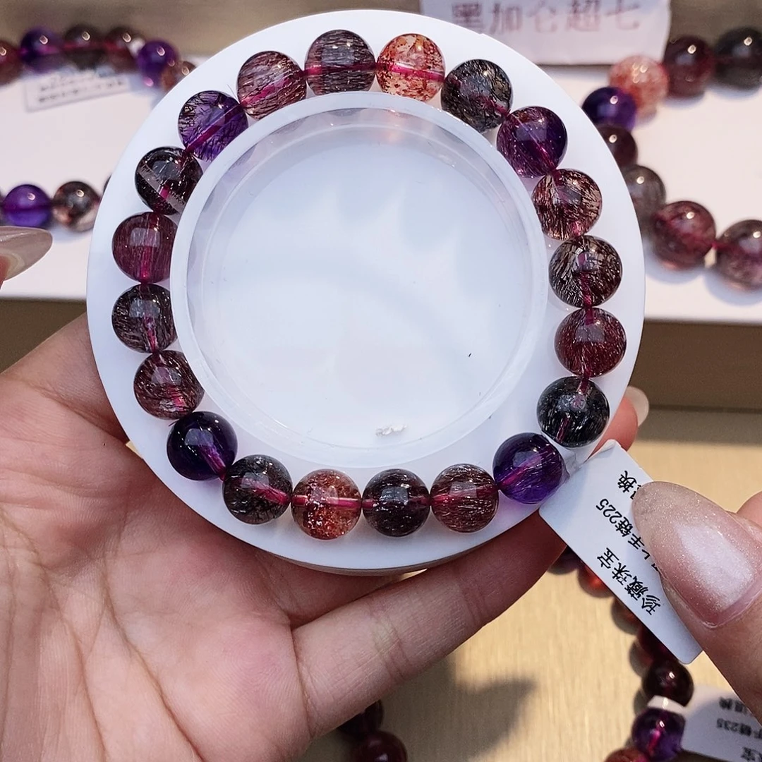 未镶嵌手链水晶黑加仑超七9+