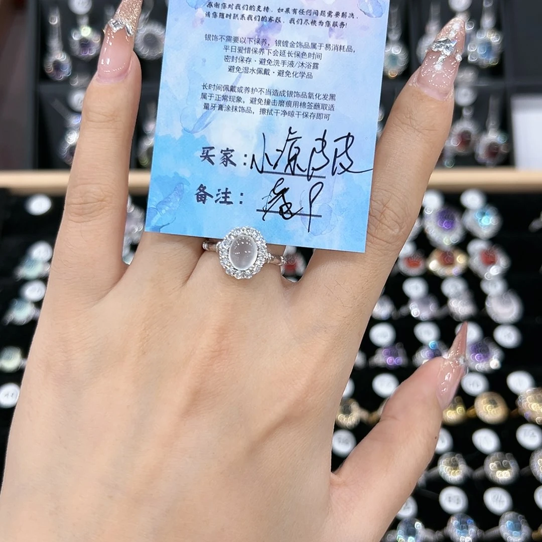 黄晶戒指银S925镶嵌戒指