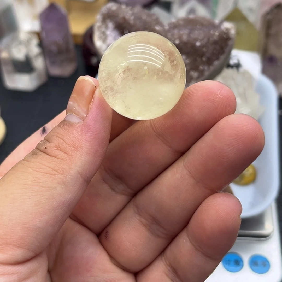 水晶未镶嵌珠宝半成品29 黄水晶球26mm