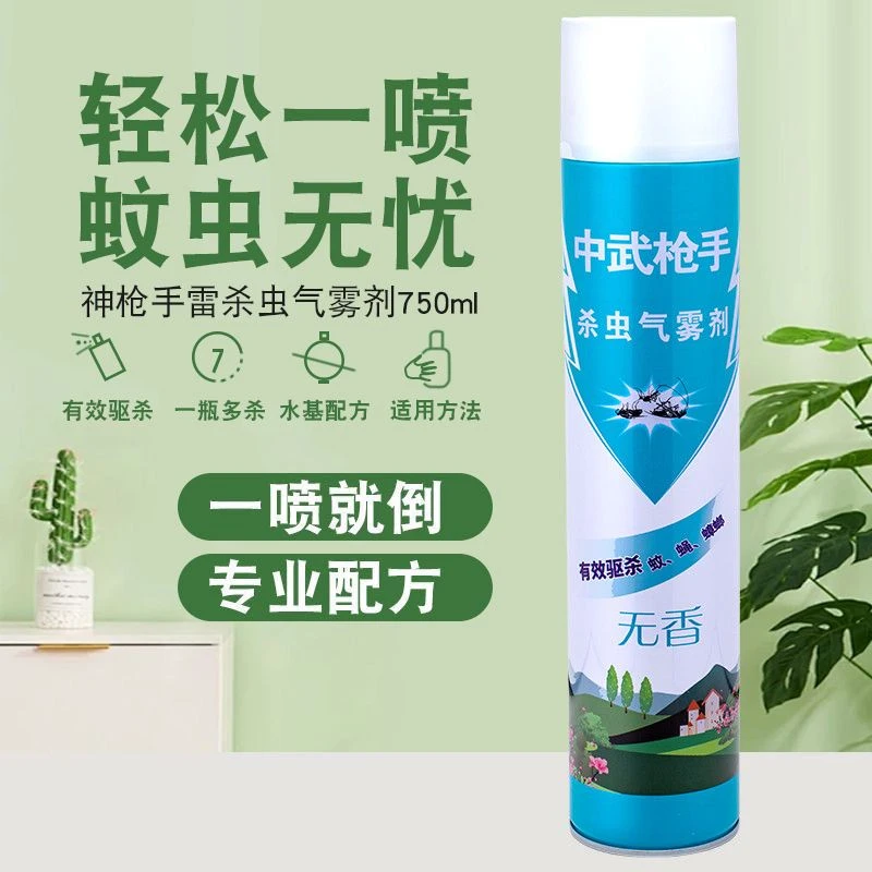 中武枪手杀虫剂家用室内气雾剂灭蚊灭害灵杀蚊蝇750毫升H喷雾器