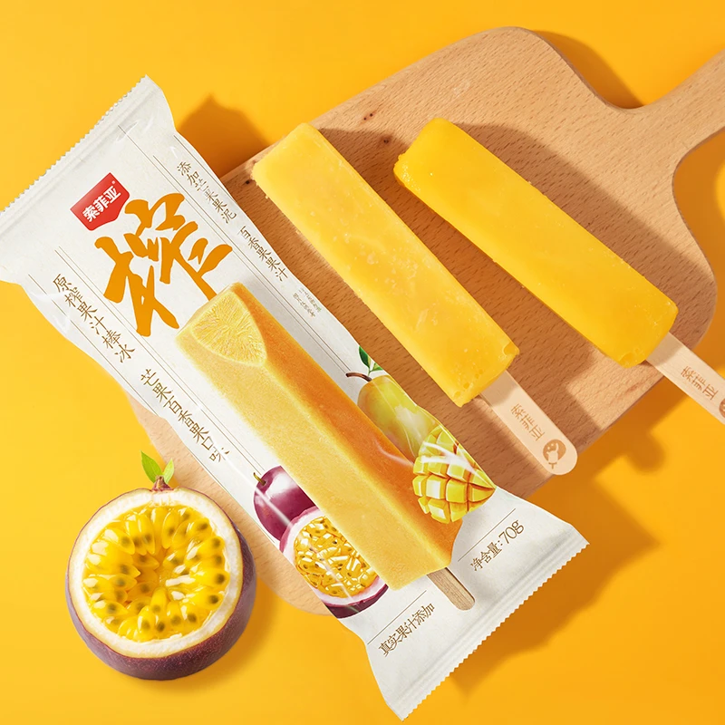 索菲亚鲜榨冰百香果芒果味70g网红雪糕冰棍