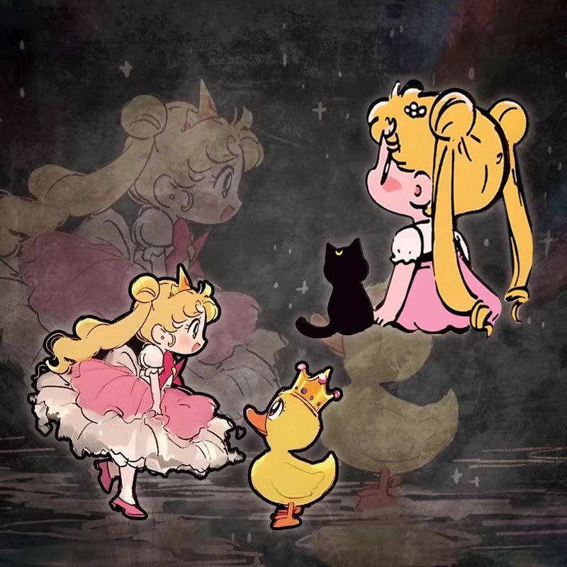 美少女战士车窗车贴可爱创意汽车后挡风玻璃装饰Q版少女贴纸