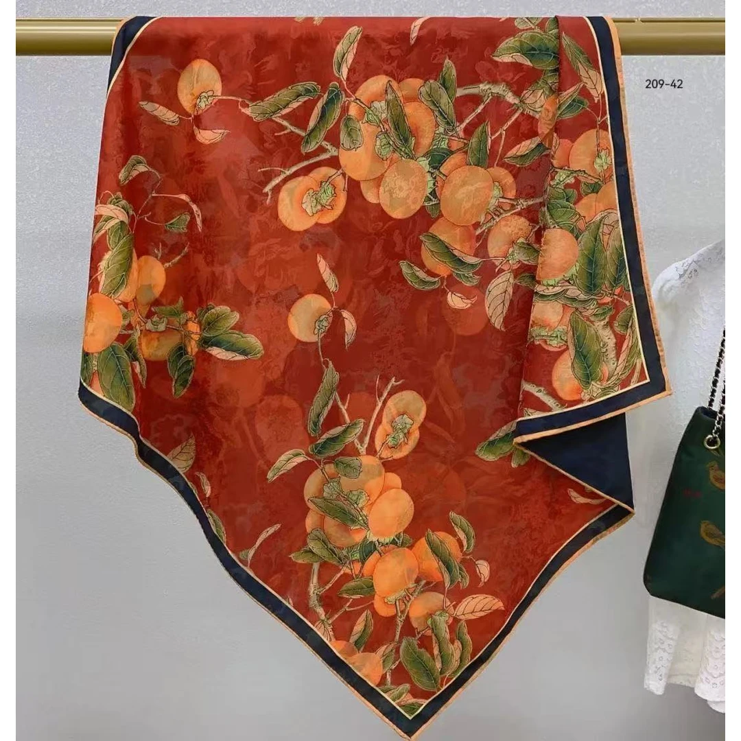 【朱绸柿意】香云小方巾A516春夏2025新款围巾披肩布料面料丝巾