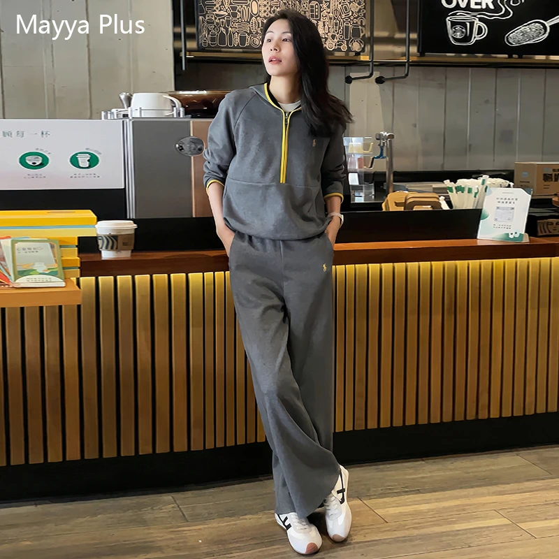【舒适派】Mayya Plus麦芽定制秋季流光风休闲卫衣套装32536715AB