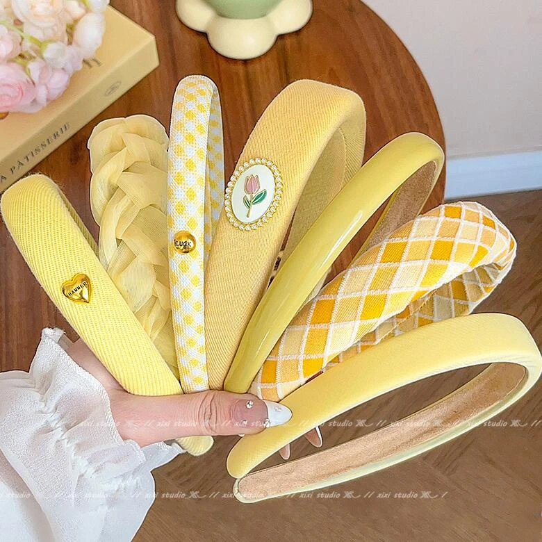 洋气美人！黄色高颅顶发箍！女日常外戴头箍高级感时尚新品新发饰