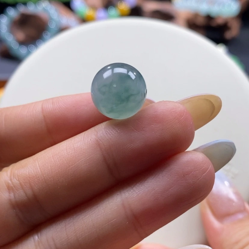 【闪购商品】翡翠颈饰未镶嵌翡翠冰蓝底飘花珠卡14.3m