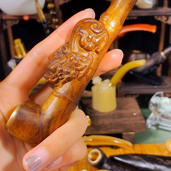 高端定制金丝楠木烟斗
