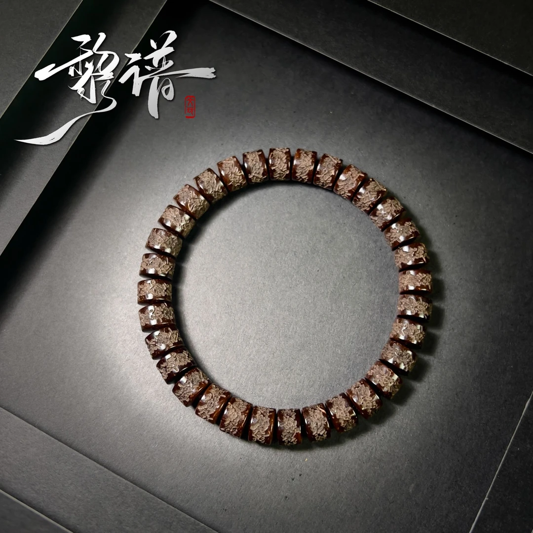 椰蒂椰嘎手串8x6mm-原生态天然原色椰蒂文玩手串