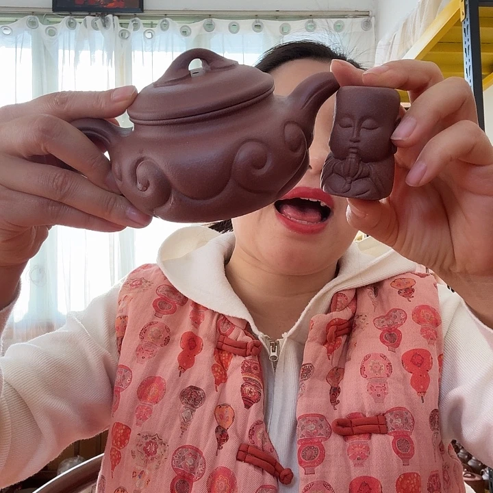 紫泥底槽青仿古如意300cc