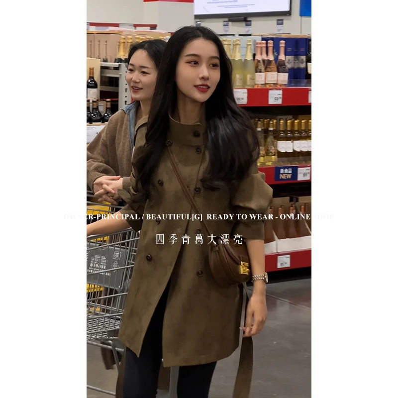 【大漂亮自制】2025春季新款晕染风衣外套 Q51FY120