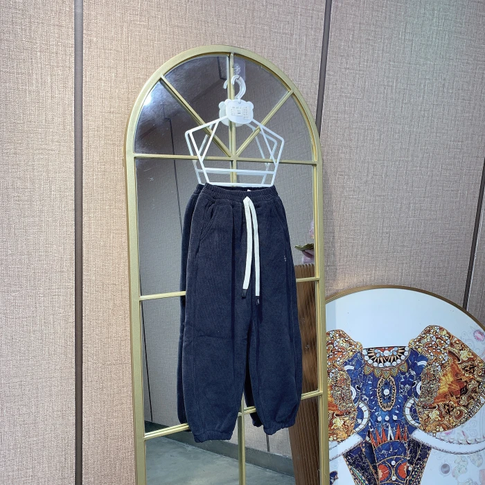 AM505   宝宝深蓝色休闲裤子  加绒