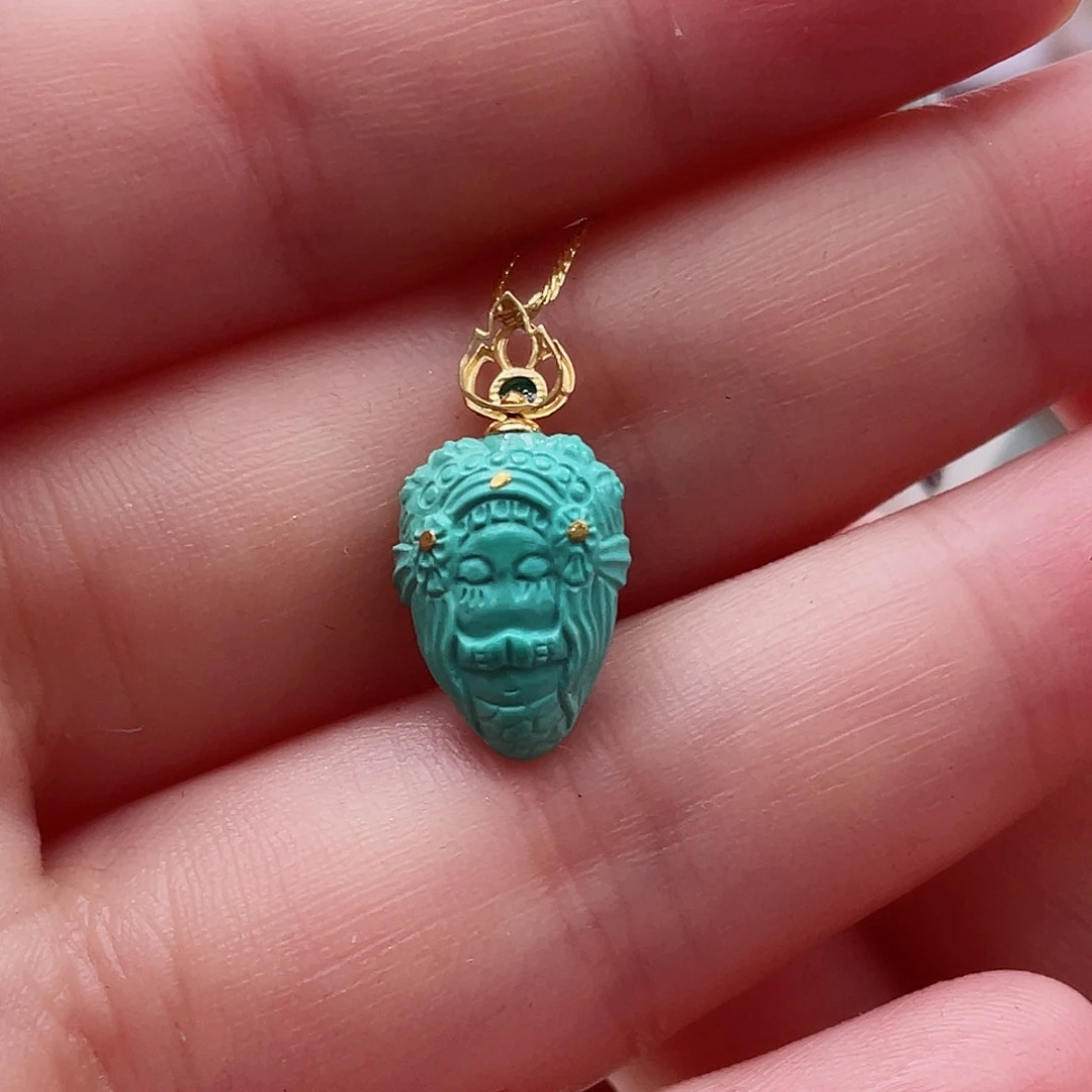 绿松石颈饰18K金镶嵌