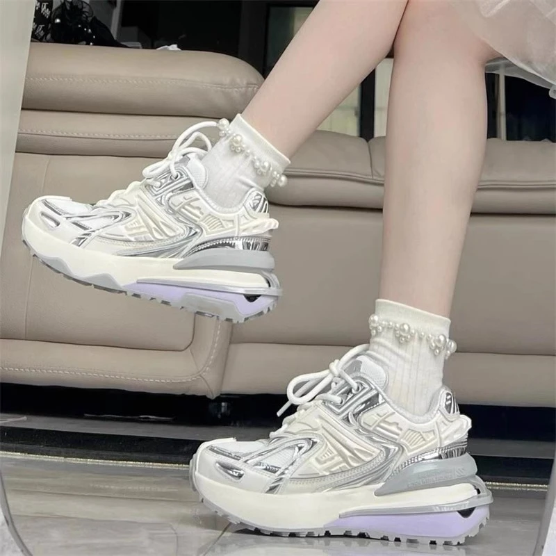 变色龙机甲系老爹鞋2025夏季新款女鞋爆款百搭休闲透气小众运动鞋