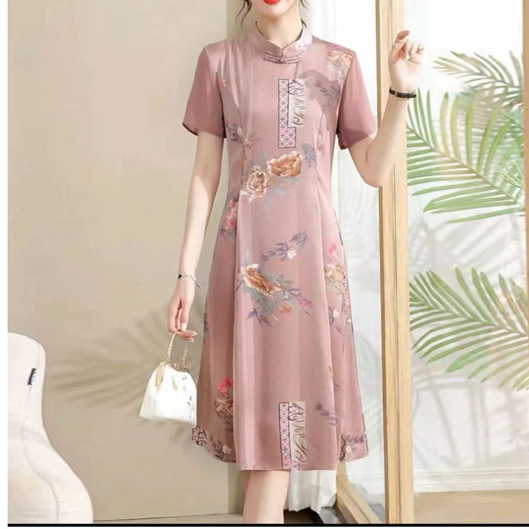 【撤柜断码甩】M1650女装百搭连衣裙气质时尚休闲中长款裙子