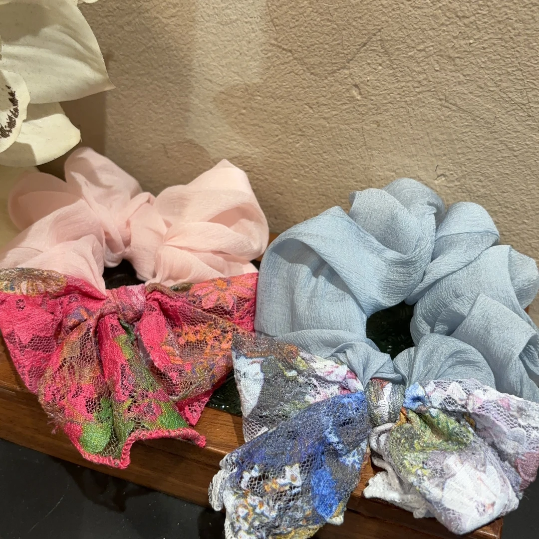 高奢薄纱蝴蝶结发圈T283