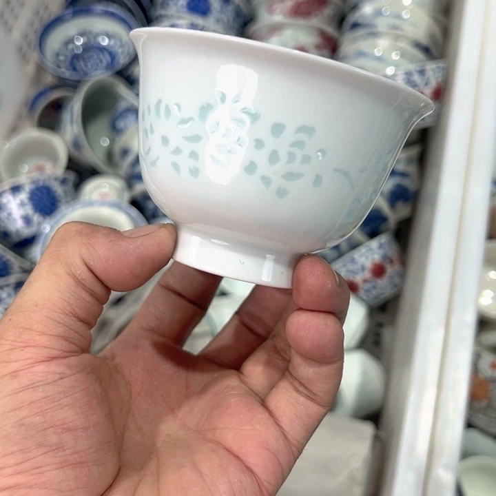 瓷片白玲珑杯子哥哥哥哥微瑕