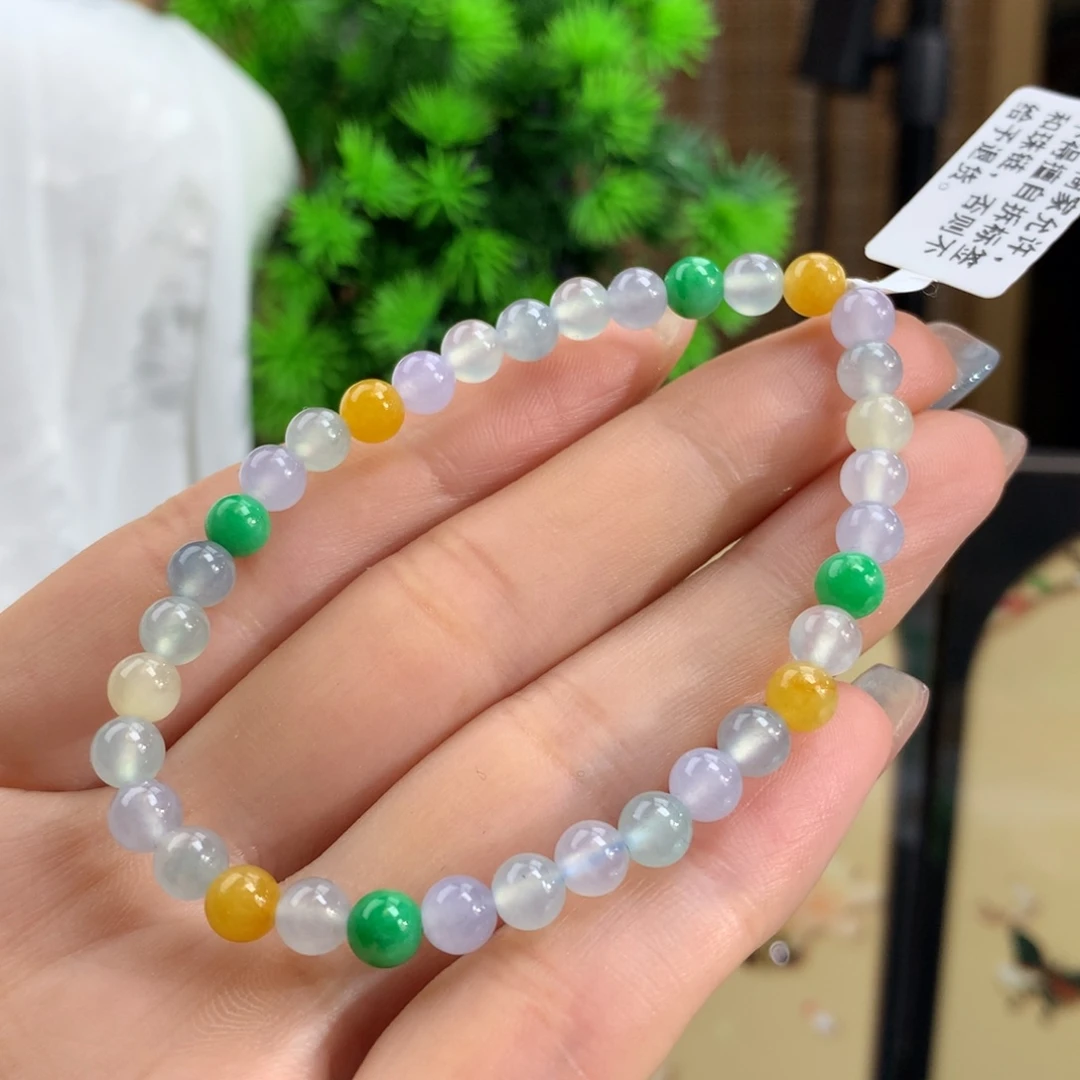 翡翠手链未镶嵌冰多宝手链卡5.5m m