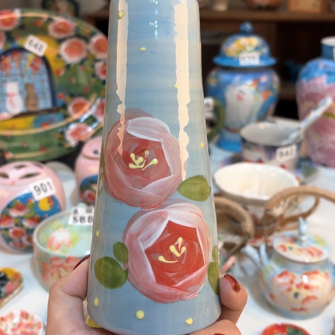 景德镇手绘高温釉下彩陶瓷茶具