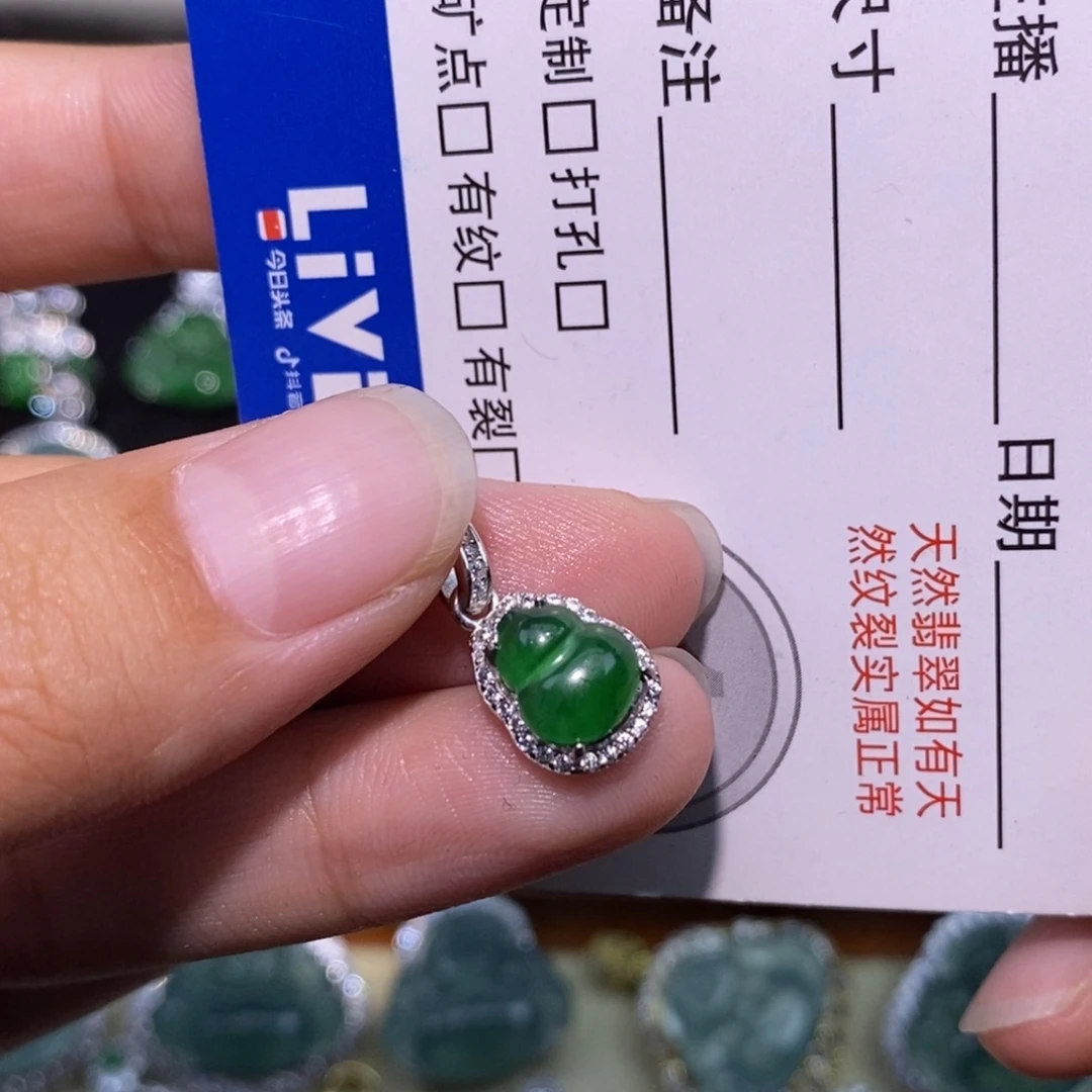 颈饰银S925镶嵌翡翠天然