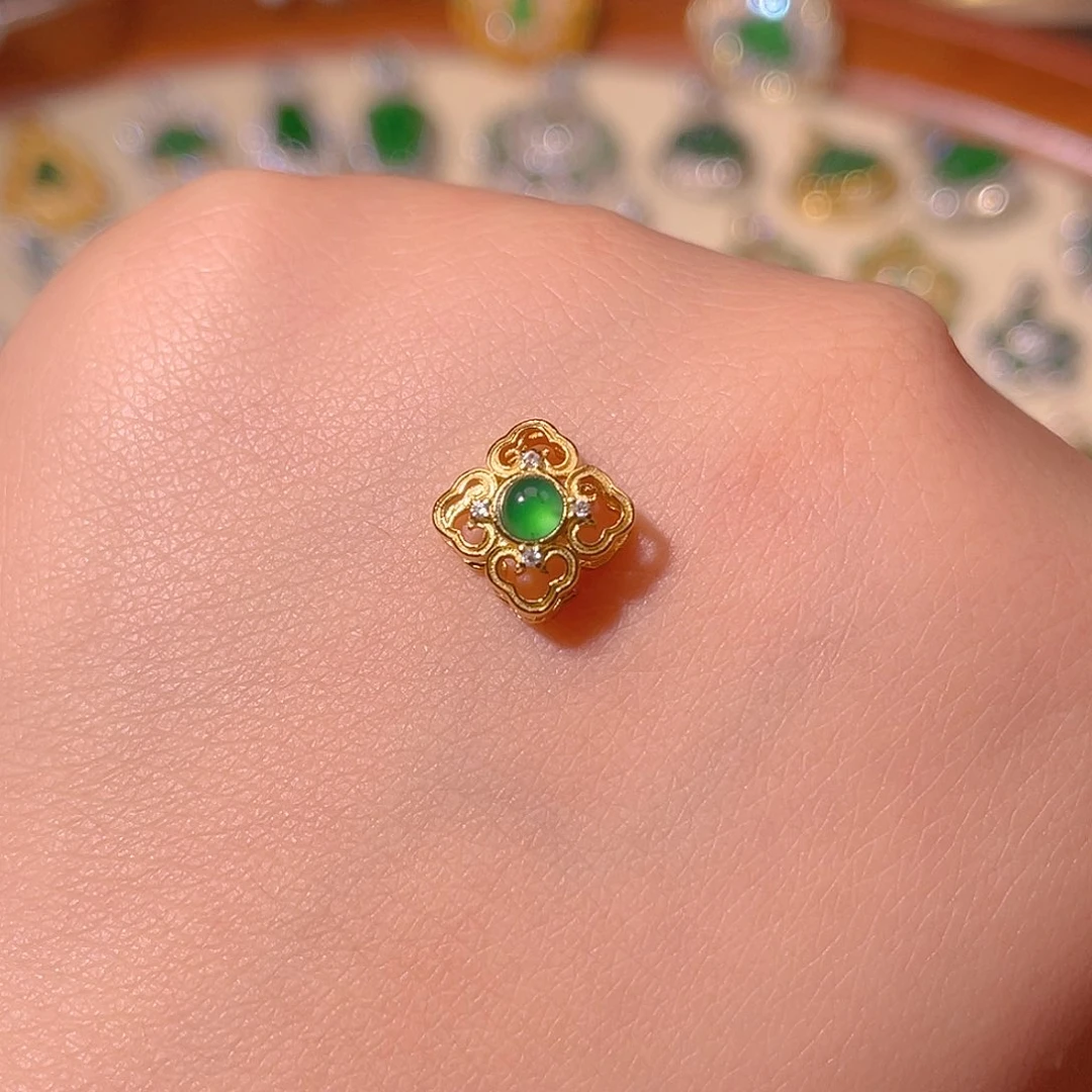 翡翠银S925镶嵌吊坠(不含链)