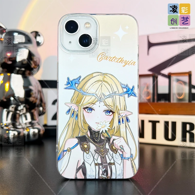 凌彩创艺适用于苹果16小米华为彩色大小卡提希娅大孔IMD冰川纹壳