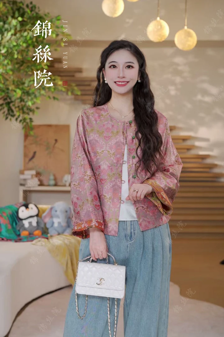 锦丝院【蜀锦·如意貔貅】花萝双面穿新中式贵气新款提花WTQ67182995