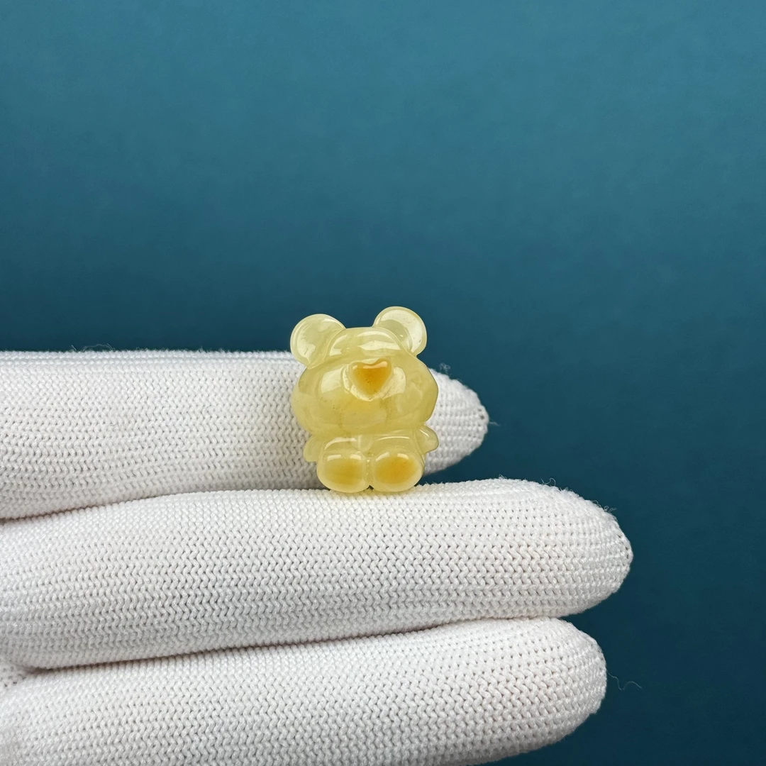 D7373天然原矿蜜蜡【瑕疵特价】小熊 17*21*16mm支持复检假一罚十