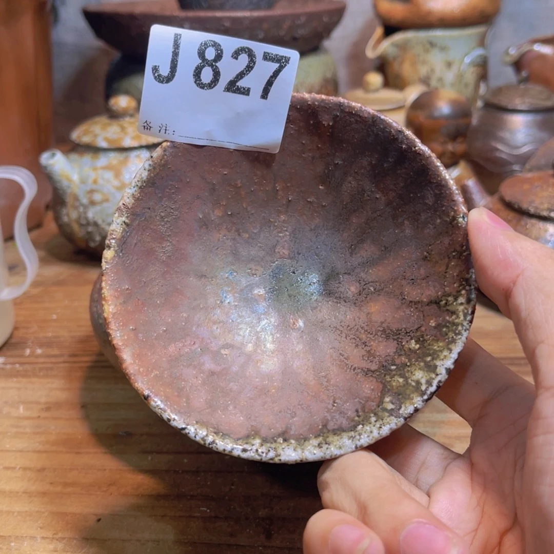 纯手工制作工艺（柴烧）裸烧纯手工制作柴烧杯827