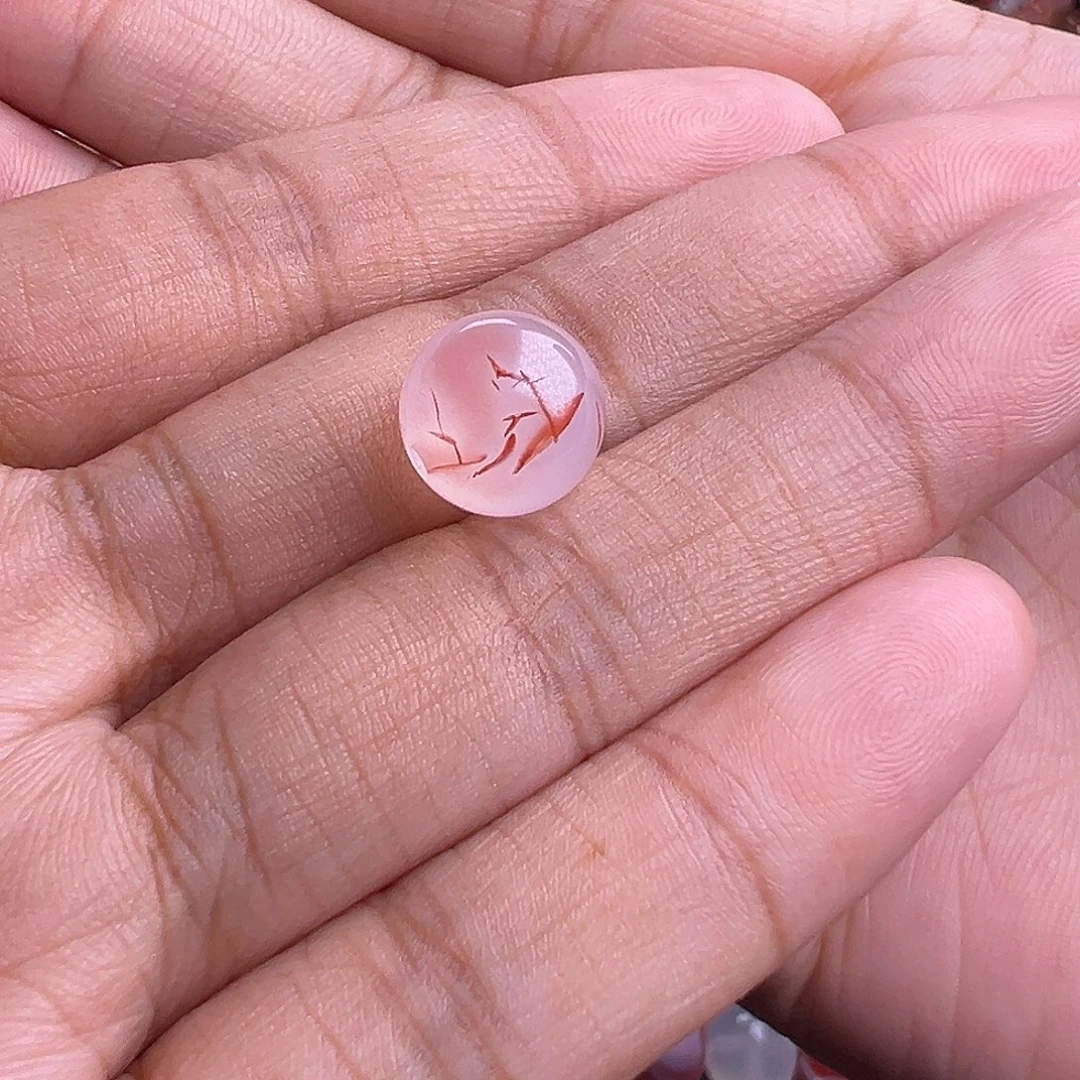 未镶嵌南红玛瑙珠宝奇石冰飘花圆珠10.4mm