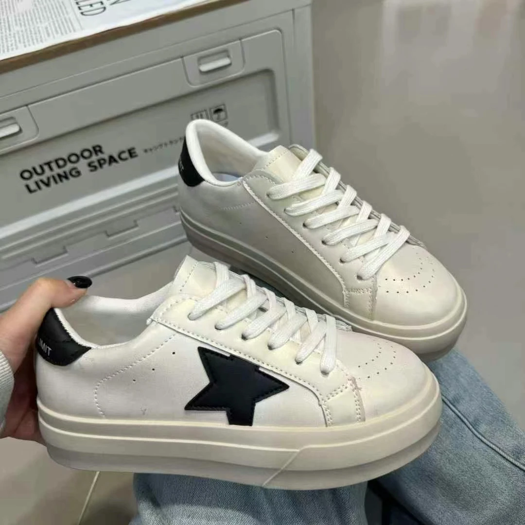 欧货做旧星星小脏鞋女2025新款小白鞋复古脏脏鞋运动休闲板鞋305