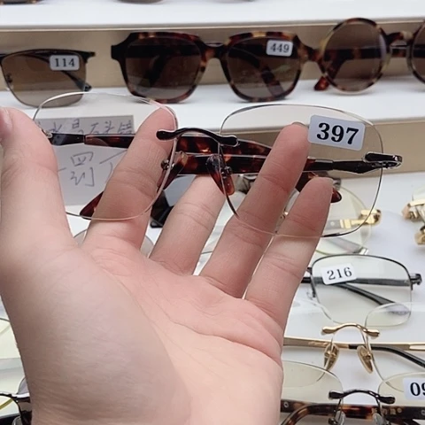 无框款天然水晶石镜