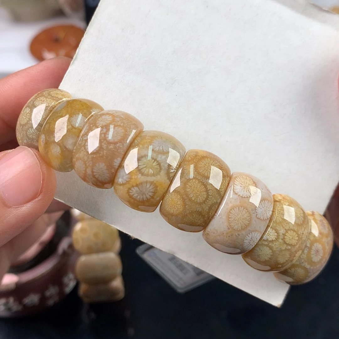 【闪购商品】硅化珊瑚（珊瑚玉）手镯未镶嵌（46号，68漏48