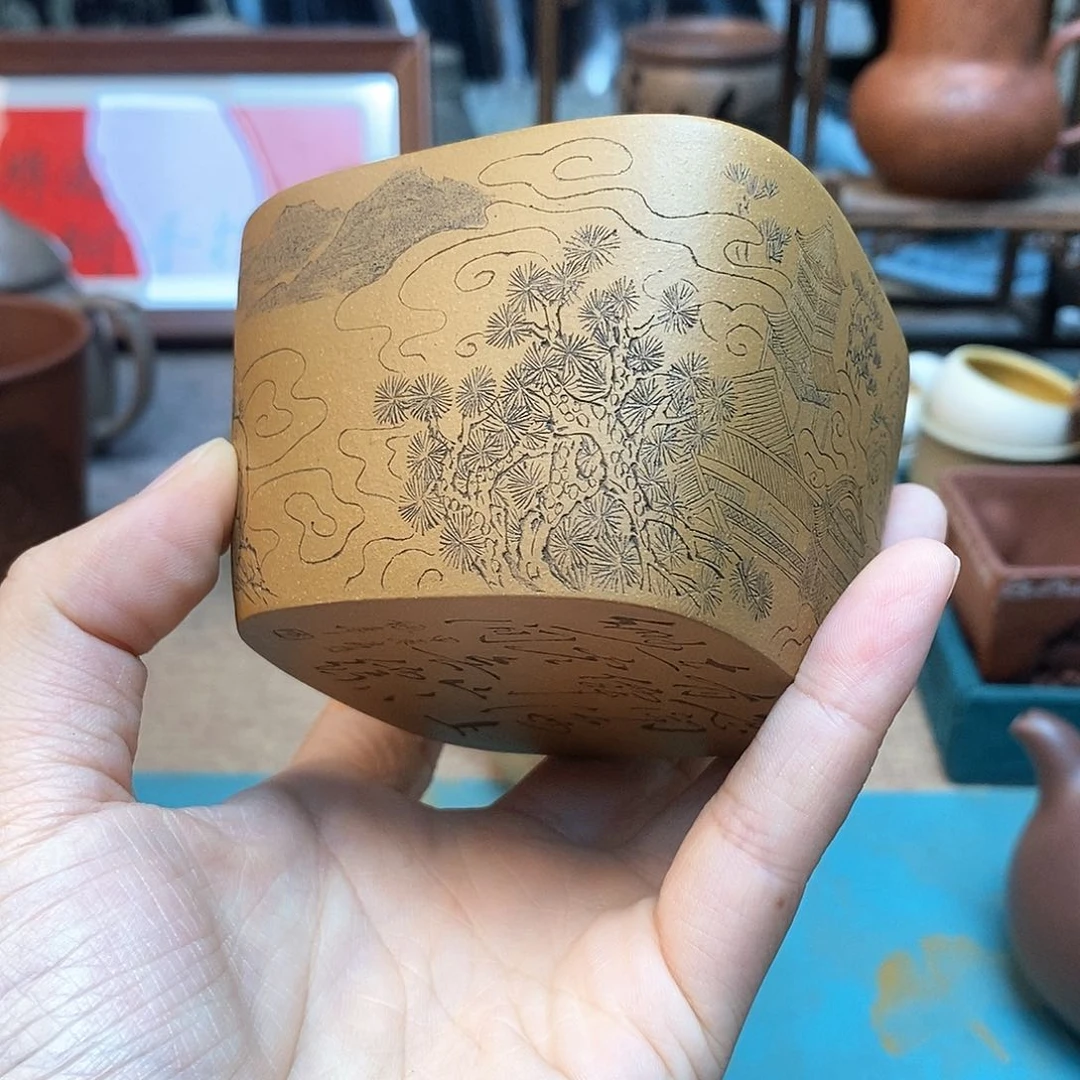 茶杯紫砂自**在宜兴紫砂杯