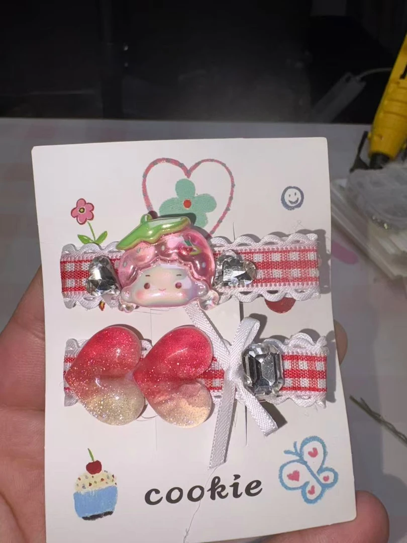 简约风可爱风卡通风女少女风发夹手工甜美对夹