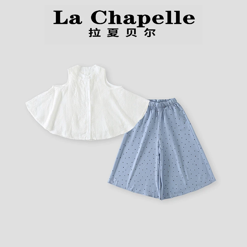La Chapelle【拉夏贝尔】时尚夏季薄款无袖洋气波点两件套LD305
