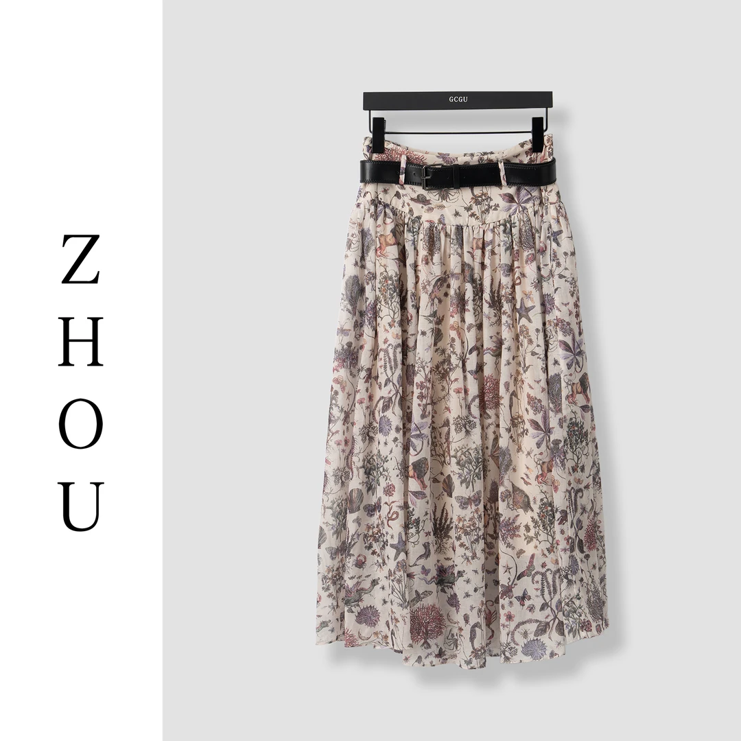 花色设计感小众半身裙-21687