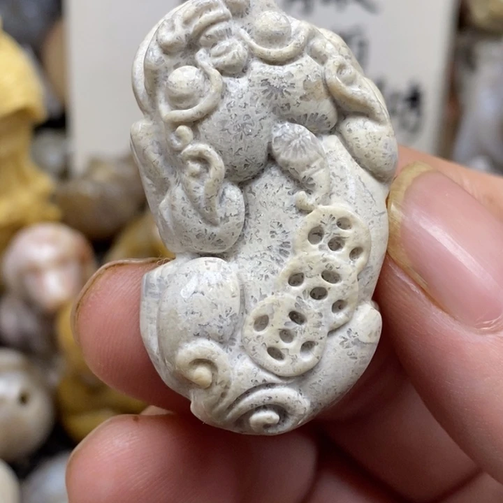 硅化珊瑚（珊瑚玉）未镶嵌颈饰