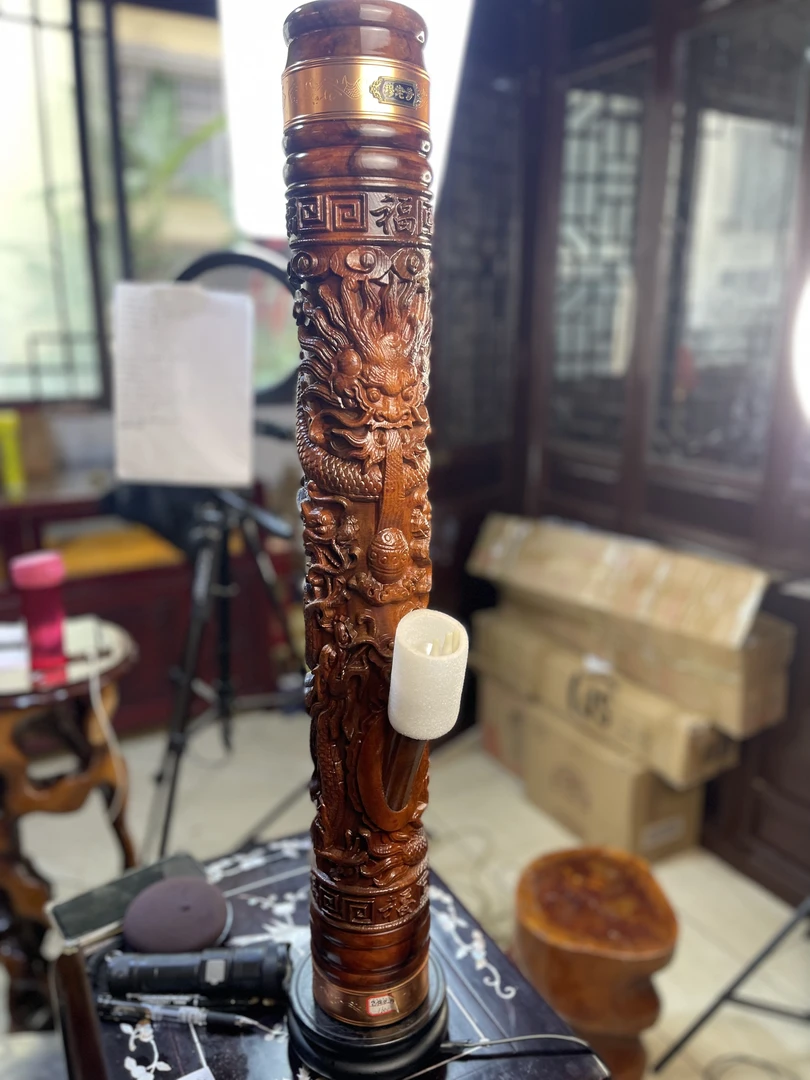 香樟根 雕龙大号 水烟筒筒