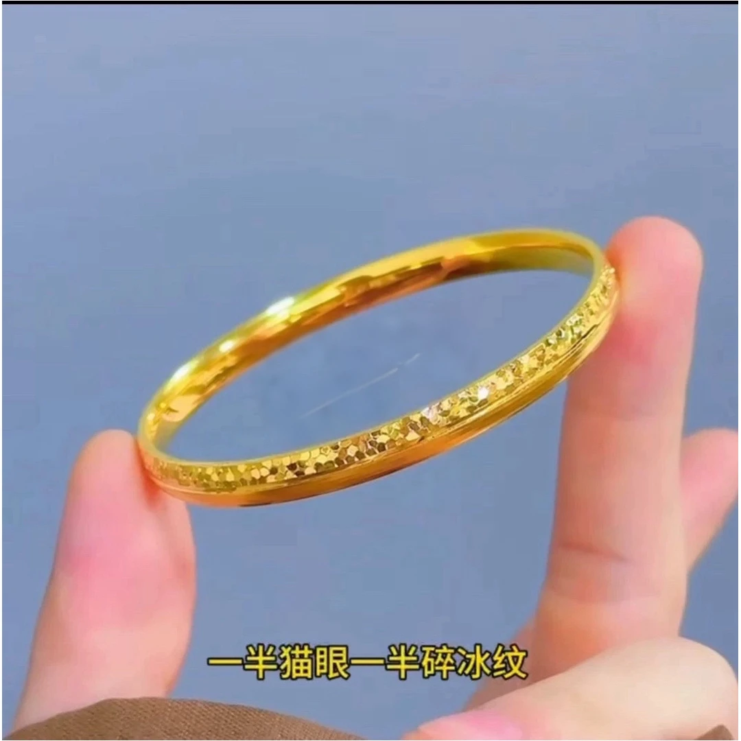 足银手镯 半猫眼碎冰冰手镯气质时尚精美