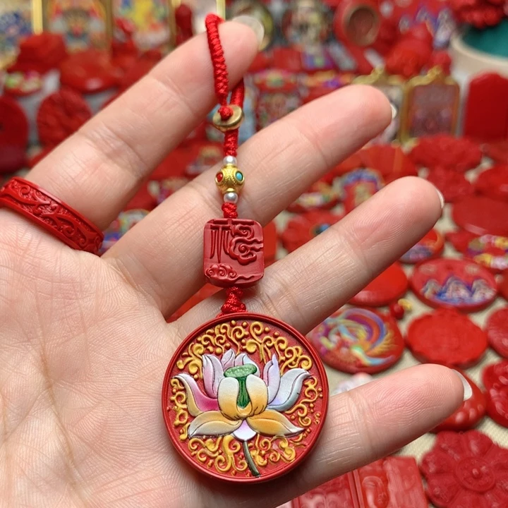 天然辰砂工艺品朱砂钥匙扣