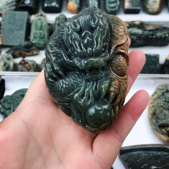 岫岩河磨玉（透闪石质玉）未镶嵌把件热****住