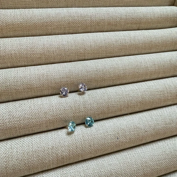 925银仿水晶耳饰 十里间 养耳通体纯银彩色耳钉