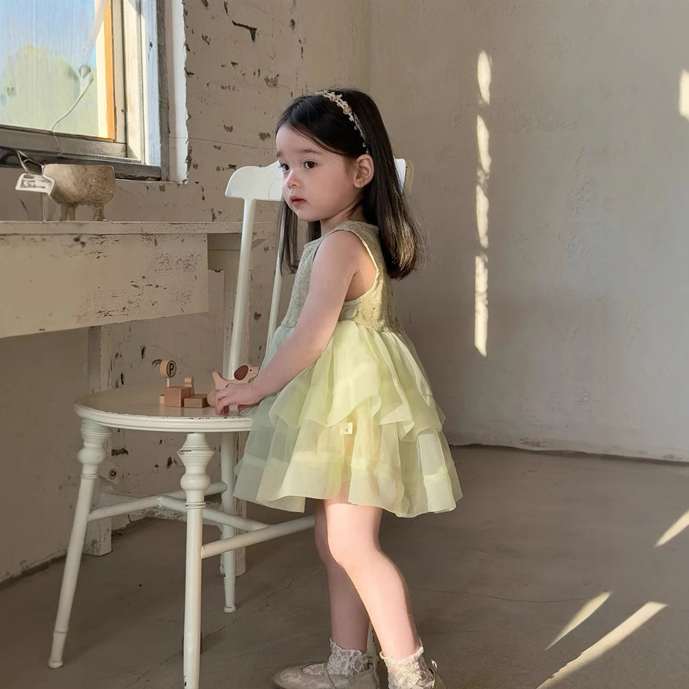 【现货】XQ259559女童连衣裙夏季2025小清新公主裙子儿童纱裙