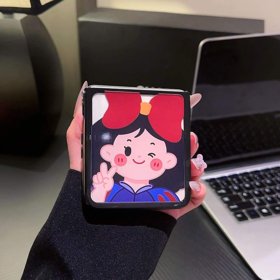 适用华为POCKET2手机壳奶油壳FINDN3FLIP白雪公主支架2024高级感