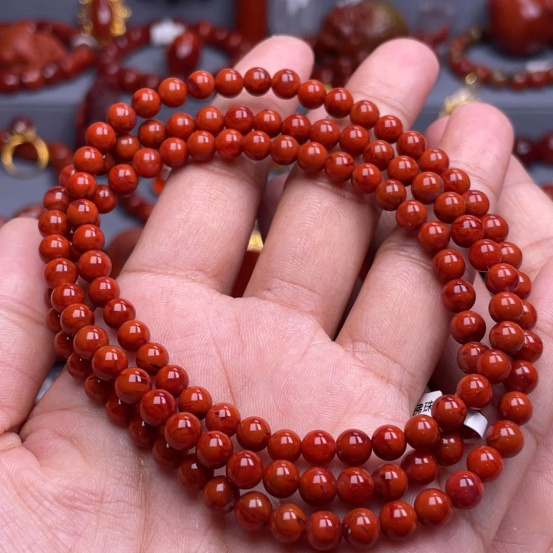 南红玛瑙未镶嵌珠宝奇石多圈5.5mm