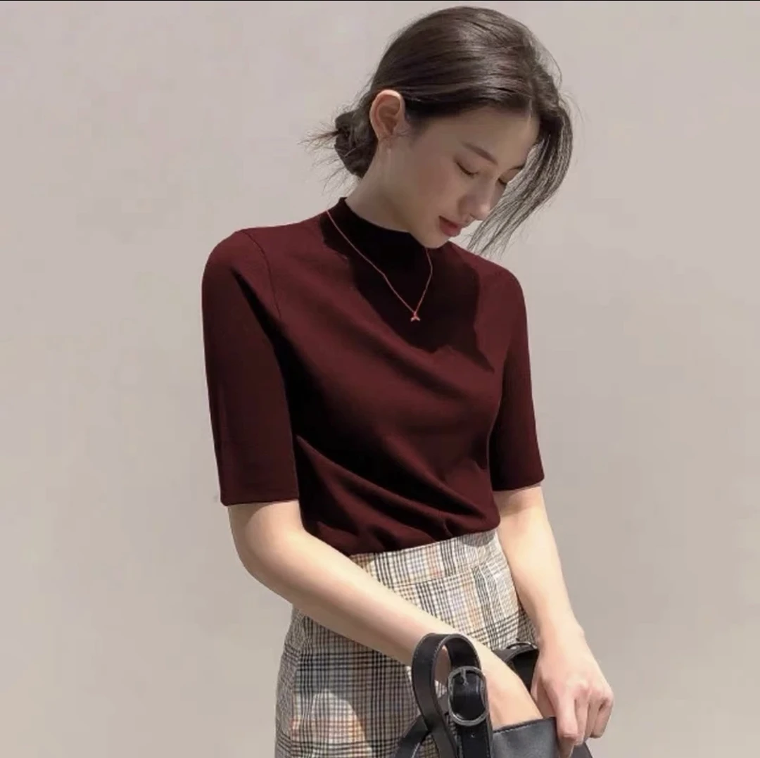 中袖韩系高弹打底衫